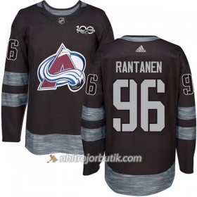 Män Ishockey Colorado Avalanche Tröja Mikko Rantanen 96 1917-2017 100th Anniversary Adidas Svart Authentic